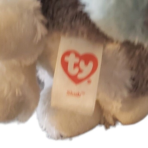 Ty Beanie Boos 6 INCH Slush GREY AND WHITE HUSKY SMALL Plush Animal Toy GUC - Picture 8 of 8